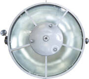 Operating theatre overhead light of massive proportions with associated adjustable arm and counter weight.