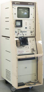 Unirad EDP 1000 nuclear scanning machine with camera, TV and computer all enclosed in a custom built moveable unit.