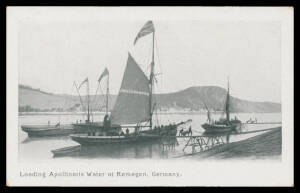 General & Miscellaneous - "A Trip Down the Rhine" annotated "journey" from Reichenau to Amsterdam with many beautiful Gruss aus chromolithos including 1890s usages, some 1930s-1950s issues plus pretty "moderns", a few of river vessels etc, condition varia