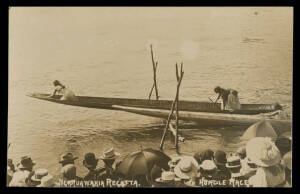 General & Miscellaneous - Pacific Islands & New Zealand with a few real photos including New Zealand "Ngaruawahia Regatta" & "Entrance Whakarewarewa Maori Village", Fiji "Soldiers of the Past", New Guinea "The Great Arch North Coast NG" and 1950s (?) grou