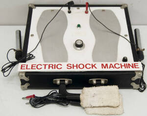 Portable electric shock therapy unit.