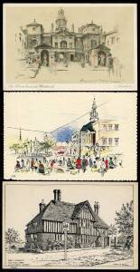 General & Miscellaneous - Consignment remainders with Walhalla Chronicle reprints of local views x6, an album of "Sunsets" x150 approx including many beautiful cards, attractive range of artist cards of hand-drawn scenes, etc, condition variable. (200+)