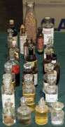 MEDICINE & DISPENSING BOTTLES, with labels, various sizes.