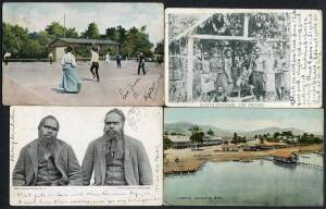 General & Miscellaneous - Variety in album with mostly glamour & greetings types but noted Gresham's 'Waterfall Gully near Adelaide' vignette view, Aborigines 'Central Australian Black Boys', Papua 'Native Students New Britain' and various other topograph