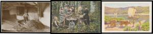 Picture Postcards - ALCOHOL: Selection of mostly British cards with "Hop Picking Series" x12, a couple of real photo types including a multi-view of 28 different pubs!!, a few advertising cards & some amusing comics including Austrian 1912 "Drunken Villag