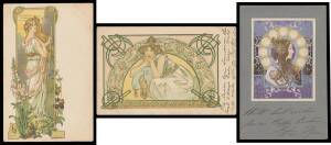 Picture Postcards - ARTIST CARDS: Selection of mostly French Art Nouveau Glamour/Erotica cards by various artists including Mucha, Penot, Mauzan, Elizabeth Sonrel etc, mostly unused & generally very fine. A delightful group. (19)