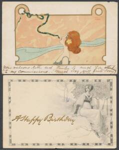 Picture Postcards - ARTIST CARDS: Selection including Raphael Kirchner "L&Atilde;&fnof;&AElig;&rsquo;&copy;gendes" (lady with peacock feather), Nini Hager (lady with serpent), A Mauzan x5 etc, some blemishes but generally fine to very fine. (22)