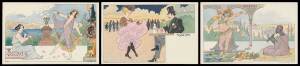 Picture Postcards - ARTIST CARDS: E LOUIS LESSIEUX: 1900 Dancing Through the Ages set of 6 with Undivided Backs, a little nudity, unused, undercatalogued at &Acirc;&pound;40 each. Superb! Ex Keith Harrison. (6)