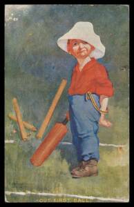 Picture Postcards - CHILDREN: Complete series - six sets of 6 - of British "Kinsella Kids" comprising Cricket, Tennis, Soccer, Golf, Cycling & Diabolo, condition variable but generally fine. A delightful series. Ex Derek Pocock. (36)