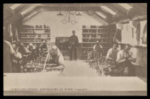 Picture Postcards - CRIME & PUNISHMENT: Sobering mostly British group with Instruments of Torture, Ducking Stool, Chinese Beheadings, "Portland Prison: Bootmakers at Work", Rotophot Undivided Backs of Old Newgate Prison x9, "Convict Ship Success" etc, mos