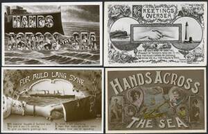 Picture Postcards - HANDS ACROSS THE SEA: Album of mostly photographic types many with inset photographs of ships etc. (96)