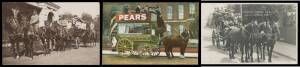Picture Postcards - HORSE-DRAWN COACHES: Single-volume collection of cards & postcard-size photographs from Britain with advertising & military subjects, New Zealand & Australia including stagecoaches, etc, many real photo types, others from France, Egypt