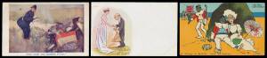 Picture Postcards - HUMOUR: Box of mostly British cards arranged by illustrator including Lance Thackeray x60+, Felix McGlennon x40+, Tom Browne x60+ including Soccer & Diablo sets, Lawson Wood x40+, Dudley Harry x17, Phil May x40+ & Cynicus x17 (includin