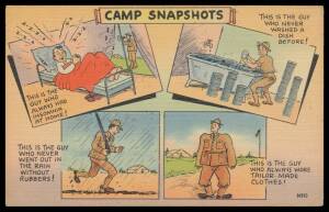 Picture Postcards - MILITARY - WORLD WAR II: United States military propaganda cards with lots of V for Victory, girly pinups & humour cards, the inevitable racist types, D Robbins & Co "Slam the Axis" set of 6, plenty of Air Force & Navy types, generally