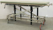 Patient transporting trolley (mortuary).