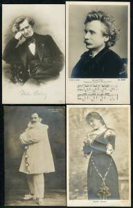 Picture Postcards - MUSIC: Bundle mostly of Classical Music Subjects including real photo cards of composers Tchaikovsky, Gounod, Berlioz, Debussy, Bizet, Greig, Paderewski and performers Enrico Caruso (as Pagliacci) & the acclaimed pianist Wilhelm Backha