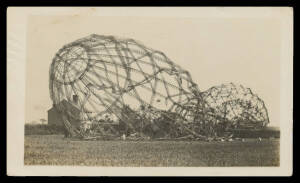 Picture Postcards - ZEPPELINS: 1917 British real photo of a crashed & burned-out Zeppelin, postally used with message "...I saw this Zepp burning, It was brought down at Cuffy [?], they are huge things..."