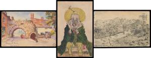 Australian Commonwealth - ARTIST CARDS: Selection of hand-illustrated postcards or postcard-size cards from Australia, UK, Germany etc, plus some that we can't convince ourselves are done by hand, condition variable but many are fine to very fine. Inspect