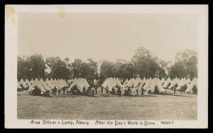 Australian Commonwealth - MILITARY: New South Wales real photos of Military Camps at Kiama x3 & "Area Officers' Camp Albury...", unused. Very scarce. (4)