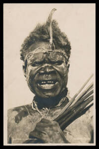 Aborigine Postcards - Quality selection of children x3 (one a real photo "Children of the Bush", used under cover with message "...They cannot talk English but some of their parents can"), "A NSW Aboriginal King" (wearing his King's Plate), and four other
