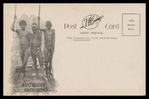 Aborigine Postcards - UNDIVIDED BACKS: Harding & Billings (H&B) series with various portraits printed at left of the address sides of standard NSW view cards, all-different combinations, two used otherwise very fine unused. (11)