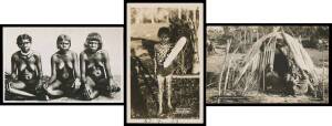 Aborigine Postcards - REAL PHOTO CARDS: Excellent group with various portraits including three of topless women, Young Boy in War Paint, Old Man with King Plate & "One Pound Jimmy" maximum card with 8&frac12;d stamp, several humpies including one apparently made