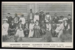 Aborigine Postcards - NEW SOUTH WALES: Australian Aborigines' Mission "Aborigines' Wedding, Ulgundahi Island, Clarence River", unused.