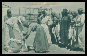 Aborigine Postcards - SOUTH AUSTRALIA: Sands & McDougall series Black & White x8 (one soiled) including "Black Trackers" x2 different, "Black Trackers' Camp", Stuart's Creek Native Spear Throwing", "Flour Rations to Natives" etc, or coloured x10 including