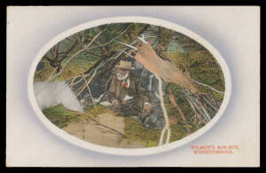 Aborigine Postcards - VICTORIA: VSM Coranderrk quartet "Natives and their weapons", "Corroboree men...", "Natives making Firesticks..." & "Types of Aboriginal Beauty", also "A native and his camp, Maloga", WTP "Lubras Camp, Maloga" (a couple of faults) & 