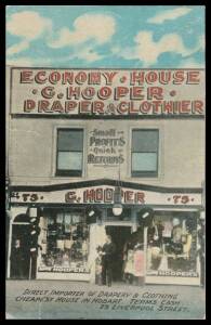 Tasmania - ADVERTISING: G Hooper Draper & Clothier "Cheapest House in Hobart Terms Cash...", unused.