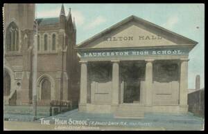 Tasmania - ADVERTISING: Launceston High School ("Milton Hall/..."), used 1911.