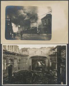 Victoria - 1914 real photos of the fire that destroyed The Colosseum department store in Prahran & of the aftermath, undated eye-witness letters "...the big fire we had here last Sunday...it was dreadful..." and "...This is one of the views of destruction