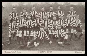 Victoria - FOOTBALL: c.1910 League Football Series team photos of "Melbourne", "Fitzroy" & "Collingwood", some bumped corners, unused. Rare. (3)