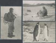 Antarctica - BRITISH: 1907-09 British Antarctic Expedition (Shackleton) "Dr Forbes McKay", "Emperor Penguins", "Joyce, Dogs & Penguins", "Union Jack Hoisted at South Magnetic Pole" (the same photo used for the AAT 1957 5d stamp) & "Winter Quarters/Mt Ereb - 2