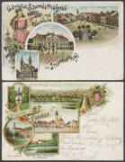 Austria - Box of mostly chromolitho "Gruss aus" or similar "Pozdrav z" multi-view cards from throughout the Austro-Hungarian Empire including many towns known today by quite different names in what later became Czechoslovakia Poland & Yugoslavia, noted 18 - 5