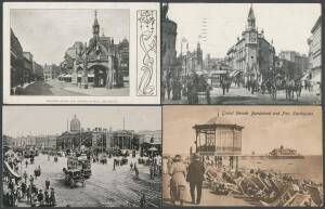 Great Britain - Box of mostly British cards including small towns, multi-views & better subjects with lots of postmark interest, modest foreign content including a few LLs, generally fine to very fine used or unused. (400 approx)