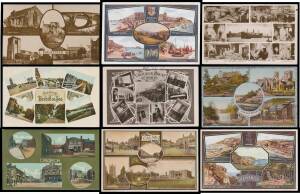 Great Britain - Marvellous collection of multi-view topographical cards in many different styles including & couple of chromolithos & numerous real photo types, many for large cities but even more for small villages such as Potterspury, Trimley, Ribcheste