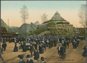 Great Britain - 1910 Japan-British Exhibition "Valentine" coloured cards x12 plus four oversize cards (190x140mm, one creased) that we have not seen before, also a Rotary Photographic black & white view, all unused. Lovely group. (17)