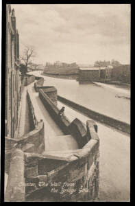 Great Britain - CHESHIRE: Old album of Chester cards including ancient & Tudor buildings, some lovely real photos including multi-views x3 & some artist cards, generally fine to very fine used or unused. Ex Derek Pocock. (114)