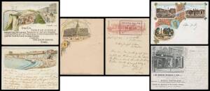 Early Private Postcards (Great Britain) - 1894-1900 Court-Size Cards selection by identified producers BP Co "George Square - Glasgow", Blum & Degen London Multi-View (ironed-out vertical crease, well clear of the views), Max Newmann coloured "The London 