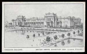 Subjects/Themes (Great Britain) - EXHIBITIONS - NON-PHILATELIC: 1924 British Empire Exhibition selection with some more unusual subjects including 1923 Canadian promotional card, attractive group of sketches by Ernest Coffin, mostly unused but a few used 