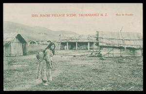 New Zealand - Maori subjects x18 including "Maori village Scene Koroniti" (men & timber houses), "Maori Village Scene Taumaranui" (woman & basket), "Maori Village Ohinemutu" (woman washing clothes in stream), "Maori Men Dancing the War Dance", "Maori Chil