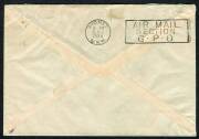 Australian Aerophilately - Dec.1934 (AAMC.469n) Singapore - Sydney flown cover, carried by Qantas on the final legs of inaugural airmail flight from England to Australia; with Sydney arrival b/stamp. Cat.$150. - 2