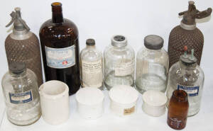 Range of glass jars and ceramic cannisters, together with 2 pressurised bottles.