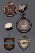BADGES/MEDALS, noted "Motor Transport Union"; "Coburg Centenary Sports Carnival 1935"; "Wesley College" engraved on reverse "100 Yards Handicap, Under 16, F.Vaughan"; football badges for West Broken Hill (2) & Western Suburbs; "Lady/Yarra Glen Racing Club