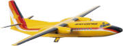 MODEL PLANE (c1960s): Impressive cast metal display model plane for "Air New South Wales" painted in Yellow and Black with red, orange & white stripes . Free standing on chrome tripod base, wings detachable. Height 110cm, length 104cm, wingspan 113cm. A s