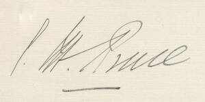 STANLEY MELBOURNE BRUCE (1883-1967, 8th Prime Minister of Australia), superb signature on card. With CoA.