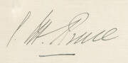 STANLEY MELBOURNE BRUCE (1883-1967, 8th Prime Minister of Australia), superb signature on card. With CoA.