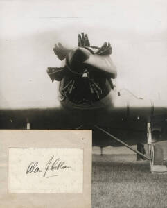 SIR ALAN COBHAM: Aviator; signature on piece plus Associated Press photograph of his plane 17th May 1933. Good condition
