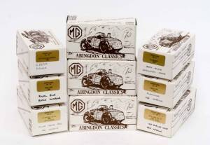 ABINGDON CLASSICS: Group of Model Cars Including 1956 MGA 1500 (18); And, 1962 MGA 1600 MK II W/W with Hood (28); And, 1936 PB 2 Seater Sports. All Mint in original cardboard packaging. (15 items)